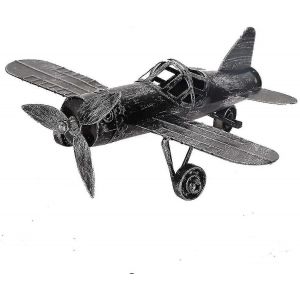 2023 - Modèle d'avion rétro, mini planeur décoratif en métal, biplan, pendentif en fer forgé, modèle adapté - Neuf