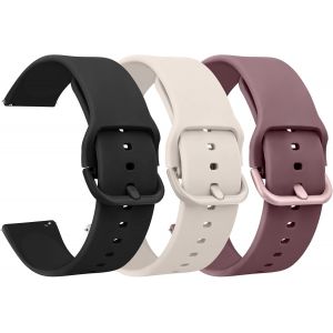 Kal-3pack Bracelets De Montres Silicone 20mm 22mm, Remplacement Dégagement Rapide Pour Femme Homme 20mm 22mm (20mm, Starlight/Fumée Violette) - Neuf