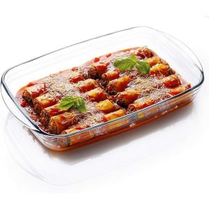 Checarzhn--No1-Plat À Rôtir Rectangulaire De 1,6 L Résistant Aux Chocs Thermiques En Verre Transparent Pour Four, Micro-Ondes, Lave-Vaisselle - Neuf