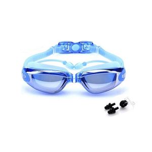 Lunettes De Natation Haut De Gamme, Étanches Et Antibuée, Avec Verres Anti-Uv Et Incassables, Joint En Silicone Et Bouchons D'oreilles Intégrés Pour Hommes Et Femmes - Neuf
