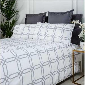 Ulteronixshop-Housse De Couette Pour Lit 200 Cm Tranquility En Percale De Coton 200 Fils, Housse De Couette 280 X 240 Cm + 2 Taies D'oreiller - Neuf