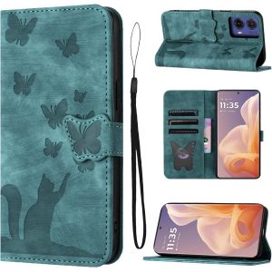 KAL-Housse Protection Pour Motorola Moto G85 5G 6.67 Pouces Matériau En Cuir Pu Coque Motorola G85 5G Avec Fentes Pour Cartes Coque Motorola G85 Vert - Neuf