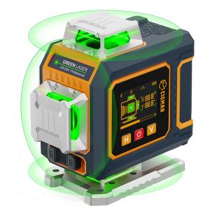 Niveau laser CIGMAN CM-S04 &agrave; 16 lignes avec &eacute;cran LCD, faisceau vert 4&times;360&deg;, haute pr&eacute;cision &plusmn;1,5 mm/5 m, mise &agrave; niveau automatique, indice de protection IP54, application et t&eacute;l&eacute;commande - Neuf