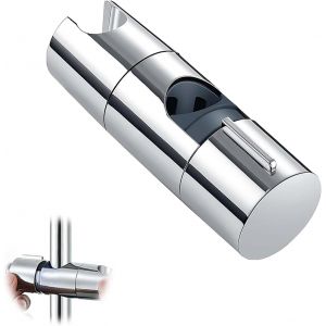 Support de Douche, Support de Pommeau de Douche R&eacute;glable pour Barre Coulissante de 19 &agrave; 25 mm, Support de Douchette Sans Per&ccedil;age, Rotatif &agrave; 360&deg; pour Barre de Douche, Installation Facile et Durable - Neuf