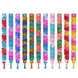 10pcs Pop Bracelet It Fidget Toys Pack, Fidget Bracelet Cadeaux De F&ecirc;te, Bracelet De D&eacute;compression Avec Autiste Et Tdah, Bracelet Fidget Comme Cadeaux De Retour Fo 3 - Neuf