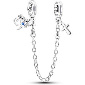 Eryi-Breloque De Chaîne De Sécurité En Argent Sterling 925, Pendentifs À Clip Pour Bracelet, Breloque D'espacement Pour Bouchon De Mauvais ?il, Papillon D'amour, Cadeau De Bijoux Pour Femme - Neuf