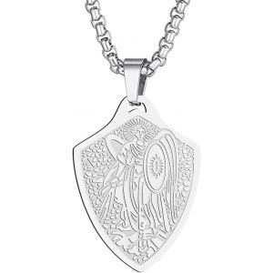 Kal-Collier Saint Christophe Avec Pendentif Saint Michel George Barbara Pour Homme Et Femme Le Sceau Des Sept Archanges Médaille Religieuse Médaille Disque Bijoux Cadeau Chrétien - Neuf
