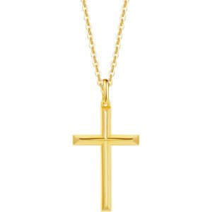 Collier Croix Femme Argent 925/1000 Plaqu&eacute; Or Jaune Chretienne Religieux Pendentif Et Cha&icirc;ne Cadeau Bijoux Pour Femmes - Cha&icirc;ne Ajustable: 40 + 5 Cm - Neuf