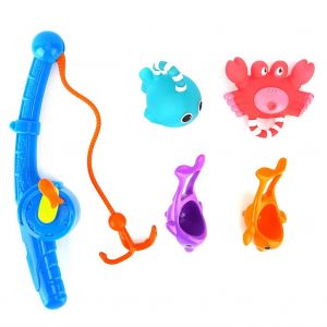 Jouets De Bain De Peche Pour Enfants, Jeu D'eau Avec Canne A Peche, Poisson Flottant En Plastique - Neuf
