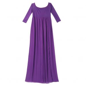 Robe De Maternite En Mousseline De Soie A Manches Longues Et Couleur Unie Pour Femme Enceinte (Violet) - Neuf