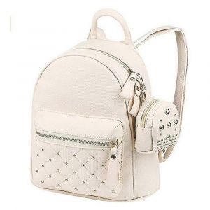 Nouveau,adapté sac à dos élégant petit sac à dos en cuir imperméable à l'eau en cuir PU,blanc - Neuf