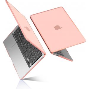 Tpu Coque Compatible Avec Macbook Air 13,6 Pouces M4 M3 M2 2025 2024 2022, A3240 A3113 A2681, Cadre Anti-Rupture, Mac 13 Étui De Protection Rigide Housse - (Bord Pêche Rose) Pêche Rose Mat - Neuf