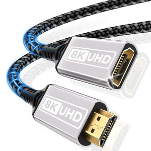 C&acirc;ble d'extension HDMI,1M 8K 60HZ 4K 120HZ 144HZ C&acirc;ble d'extension HDMI 2.1 m&acirc;le vers femelle 48Gbps Ultra High Speed u200bu200bUHD eARC HDCP 2.3 Dynamic HDR10+ Compatible avec TV Stick,HDTV,PS 5 PS 4 - Neuf