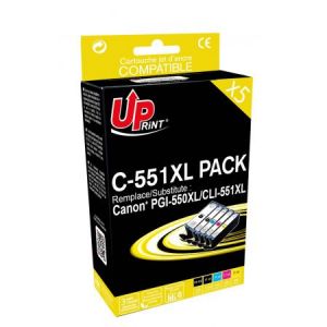 PGI550XL / CLI551XL / PGI-550XL / CLI-551XL / 6509B013 Pack de 5 cartouches d'encre remanufactur&eacute;e premium Canon PGI550XL / CLI551XL / PGI-550XL / CLI-551XL / 6509B013 - Neuf