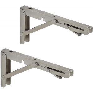 1 Paire &Eacute;querre d'&eacute;tag&egrave;re Support d'&eacute;tag&egrave;re Pliable Charge Lourde V&eacute;ritable acier (250 x 120 mm) Capacit&eacute; de charge jusqu&iquest;&agrave; 150 kg pour Montage mural, Charni&egrave;re pour Porte abattante de SO-TECH - Neuf