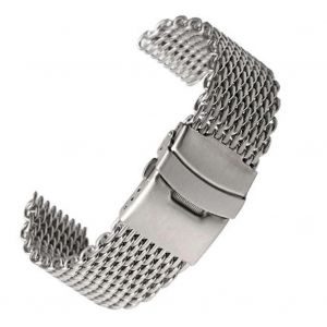 18mm 20mm 22mm 24mm Montre Bracelet Acier Requin Maille Argent Bracelet Montre Bracelet Bande Sangle Pour Hommes Femme Montre Bracelet Montre - Neuf