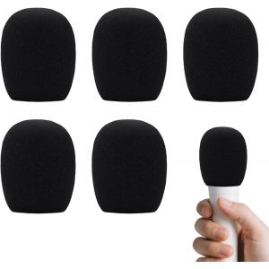 5 Pi&egrave;ces Housse De Microphone En Mousse Epaisse,Mousse Micro Anti Bruit,Bonnette Micro En Mousse,Mousse Micro,Pour Ktv,Performance Sc&egrave;ne,Activit&eacute;s Ext&eacute;rieures,Blue Yeti,Yeti Pro,Shure(Noir) - Neuf