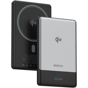 JGD-Qi2 Chargeur sans fil Magsafe 5000 mAh avec sortie de type C 20 W Fonction de charge rapide 8,9 mm Petite mini batterie externe pour iPhone 17 Air/16/15 Pro/15 Pro Max/15/14/13/12 Series - Neuf