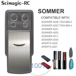 SOMMER 4020 4026 TX03 868-4 Télécommande pour porte de garage 868MHz Rolling Code Emetteur manuel Nouveau 4011 4021 4025 4031 4035 APERTO 4021 4025.télécommande sommer porte de garage--4031 - Neuf