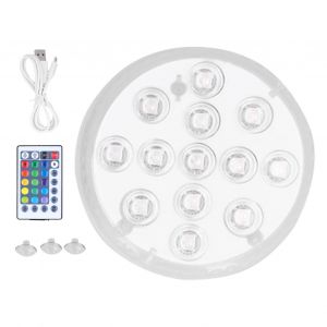 Hjlian Lampe Led Submersible Rvb 16 Couleurs Avec Ventouse Magnetique Pour Decoration De Fontaine D'aquarium - Neuf