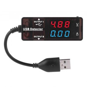 YB26VA D&eacute;tecteur USB &agrave; double affichage Voltm&egrave;tre Amp&egrave;rem&egrave;tre Tension Compteur de capacit&eacute; de batterieBicolore - Neuf