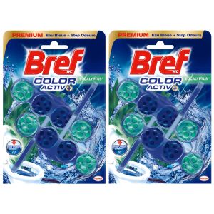 BREF WC Lot de 2 Blocs Nettoyant WC Color Activ+ Eucalyptus Duo Pack - 2x50g - Neuf