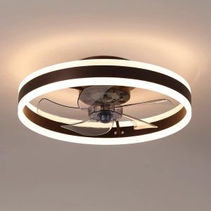 Ventilateur De Plafond Silencieux Avec Lumiere Et Telecommande¿Ventilateur Plafond 50 Cm, 6 Vitesses Et Vent Réversible¿Led Mable, 3 Températures De Couleur En Option[VEN751123] - Neuf