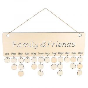 Calendrier D'anniversaire Et D'anniversaire En Bois &Agrave; Faire Soi-M&ecirc;me - D&eacute;coration Murale Personnalisable Pour &Eacute;v&eacute;nements Familiaux Et Dates Sp&eacute;ciales - Neuf