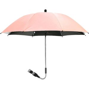 Ombrelle Poussette Universelle Pare-Soleils R&eacute;glable Anti Uv 50+ Diam&egrave;tre 75/85cm Parapluie Parasol Avec 360&deg; R&eacute;glable Fixation Pour Fauteuil Roulant Landau(Rose?85cm) - Neuf