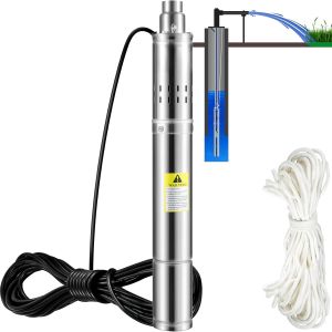 VornixorSarlshopPompe Immerg&eacute;e pour Puits 2100 L/h 108 m Pompe &agrave; Eau pour Puits Profond en Acier Inox, Pompe &agrave; Eau &Eacute;lectrique 550 W, Pompe de Puits Submersible Automatique Usage Domestique Agricole I - Neuf