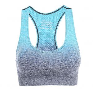 Soutien-Gorge De Sport Rembourre, Extensible, Respirant Et Resistant Aux Chocs Pour Femme (Bleu-L/Xl) - Neuf
