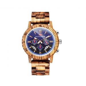 Montre En Bois Pour Homme Avec Chronographe, Calendrier Et Affichage De La Date - Neuf