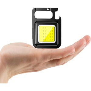 SJZG-Mini Lampe De Poche Led Cob Rechargeable 30 Led Porte-Clés Lampe De Poche Multifonction Portable Avec Base Magnétique Crochet Petite Lampe De Poche Pour Camping, Réparation, Urgence, Garage Et C - Neuf