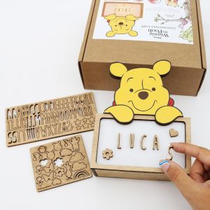 KALANKA-Disney Lampe Winnie l'Ourson Personnalisable, Veilleuse Bebe et Enfant Personnalis&eacute;e Winnie The Pooh - Decoration Chambre Enfant, Cadeau Bapteme et Bebe Naissance Personnalis&eacute; Fille et Garcon - Neuf