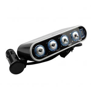 Distributeur De Prise De Courant &Agrave; 4 Voies 12v R&eacute;partiteur De Prise Allume-Cigare Adaptateur De Commutateur De Port Usb Lumi&egrave;re Led Chargeur De Voiture Multiprise - Neuf
