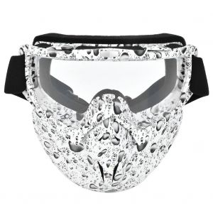 Masque De Protection Anti-Buee Et Coupe-Vent Avec Bande Elastique Pour Moto (Lentille Transparente) - Neuf
