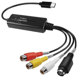 RCA AV vers USB C Convertisseur Adaptateur de carte d'acquisition vidéo 1 canal AV NTSC PAL Vidéo S Vidéo/Composite t - Neuf