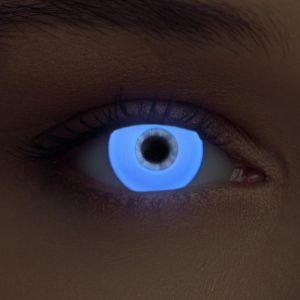 ,Deux Uv Couleur Lentilles Sans Correction De Contact Blanches Lumineuses Lentilles De Contact Néon En Blanc""Glowing White - Neuf