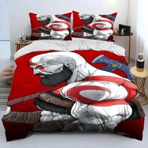 Parure De Lit Kratos Avec Housse De Couette Et Taie D'oreiller, Motif God Of War, Pour Garcon S Et Filles, Taille Double, Queen Et King Size - Neuf
