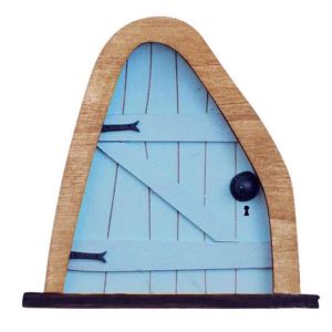 1 porte de jardin féerique pour arbre, décoration de porte miniature pour la maison, mini porte de maison de conte de fées, cadeau pour enfants, 10 x 7 cm, bleu - Neuf