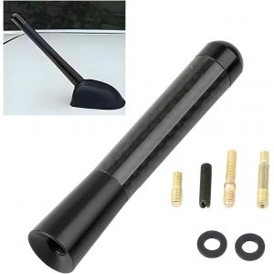 Mât D'Antenne Court Pour Mini Antenne De Voiture, Antenne Radio Courte En Fibre De Carbone Pour Modification De Voiture, Antenne Universelle En Alliage D'Aluminium Pour Voiture(Argent) - Neuf