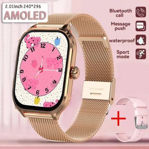 2025 Nouveau Gps Tracker Montre Intelligente Hommes Pour Xiaomi Militaire Sport De Plein Air Fitness Montres 2.01 ''&Eacute;cran &Eacute;tanche Femmes Smartwatch.Gold Mesh.Gps Tracker - Neuf