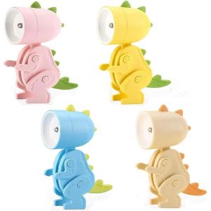 Lot De 4 Mini Veilleuses Led Mignonnes En Forme De Chien, Cerf, Dinosaure, Lapin, Lampe De Chevet Pour Enfants, Idéale Pour La Décoration De La Chambre D'enfant (B) - Neuf