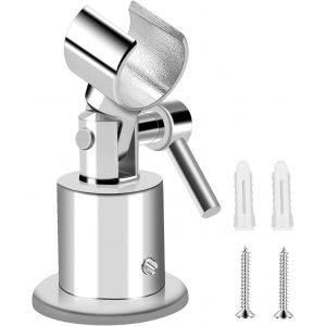 JGD-Support Douche &agrave; 180 Degr&eacute;s Support Pommeau de Douche en M&eacute;tal Accroche Pommeau de Douche R&eacute;glable en Acier Inoxydable Support Douchette Mural Universel R&eacute;glable avec Vis Universel R&eacute;glable Convi - Neuf