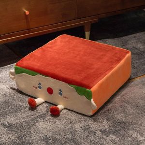 Coussin De Si&egrave;ge En Peluche Rouge Vin : Mignon Dessin Anim&eacute; Antid&eacute;rapant Avec Fermeture &Eacute;clair Amovible - Neuf