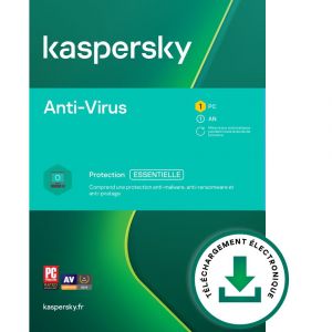 Kaspersky Standard 1pc 1an Version T&eacute;l&eacute;chargeable - Logiciel En T&eacute;l&eacute;chargement - Neuf