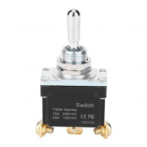 Interrupteur a bascule etanche T501M 3 broches (ON)-OFF-(ON) base en nylon pour machines alimentaires 15 A 250 V CA/20 A 125 V CA - Neuf