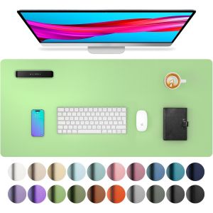 Sous-Main, Tapis De Souris, Tapis De Bureau,Buvard De Bureau En Cuir Pu Antidérapant,Tapis De Bureau Pour Ordinateur Portable Pour Le Bureau Et La Maiso (60X35Cm,Noir) - Neuf