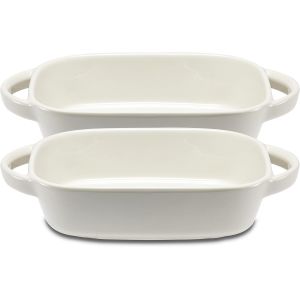 Jexnovashop-Lot De 2 Petits Plats &Agrave; Four En C&eacute;ramique - Id&eacute;al Pour 2 Personnes - Plat &Agrave; Four Pour Lasagne Tiramisu - Rond - Neuf