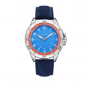 Casual Men Suede Bracelet En Cuir Quartz Montre &Eacute;tanche Montre-Bracelet (Bracelet Bleu Cadran Marron) - Neuf